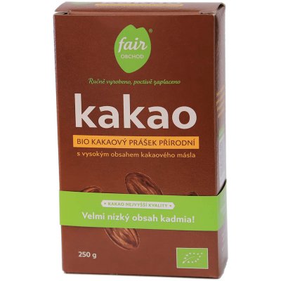 Fairobchod Bio kakaový prášek přírodní vysokotučný z Dominikánské republiky 250 g – Zbozi.Blesk.cz