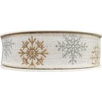 Vánoční bavlněná stuha SNOW ELEGANCE WHITE 25mm x 20m (8,-Kč/m) – Zbozi.Blesk.cz