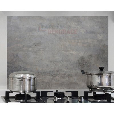 Crearreda 67232 samolepicí dekorace do kuchyně za sporák hliníková Bellacasa šedá betonová zeď beton GreyWall Concrete (47 x 65 cm)