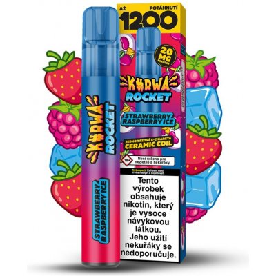 Kurwa Rocket Strawberry Raspberry 20 mg 1 200 potahů – Zboží Dáma