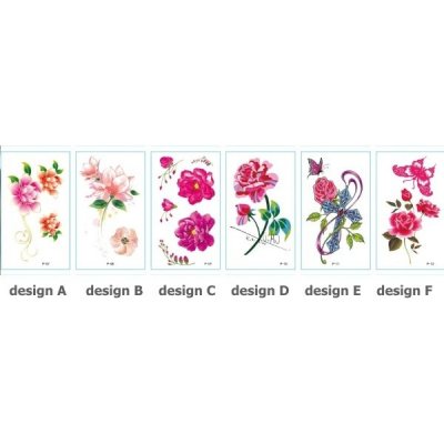 Rocolo Design Tetovací obtisky motýli a květiny 6 x 9,5 cm OP223 – Zbozi.Blesk.cz