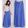 Dámská sukně Fashionweek dlouhá maxi letní sukně ze vzdušného materiálu+pasek ZIZI278 modrá