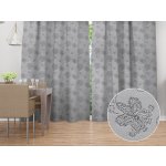 Biante Dekorační závěs TF-083 Květované ornamenty na šedém 150x190 cm – Hledejceny.cz
