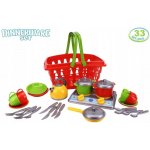 Teddies Nákupní košík plast + sada nádobí s vařičem v sáčku – Zboží Dáma