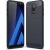 Pouzdro a kryt na mobilní telefon Samsung Pouzdro JustKing plastové s broušenou texturou Samsung Galaxy A6 Plus 2018 - tmavěmodré