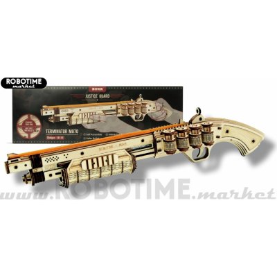 Robotime 3D dřevěné mechanické puzzle Brokovnice Terminátor LQ501 170 ks – Zboží Dáma