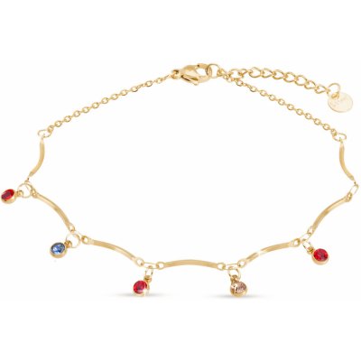 Biju Řetízek na nohu z chirurgické oceli zl. 14k s přívěšky 2002521 – Zboží Mobilmania