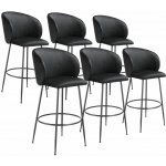 Tectake 405865 luana samet černá / černá 6 ks – Zbozi.Blesk.cz