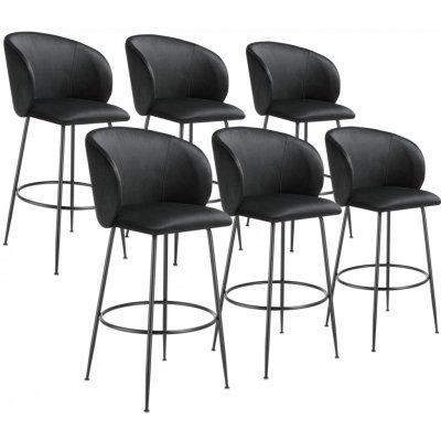 Tectake 405865 luana samet černá / černá 6 ks – Zbozi.Blesk.cz