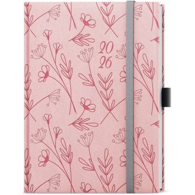 Prokop Vivella B6 Týdenní 2026 pastelově růžová Kvítí – Zboží Dáma