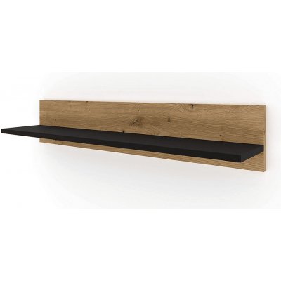 BIM Závěsná police NUKA G 100 cm dub artisan, černý mat – Zboží Dáma
