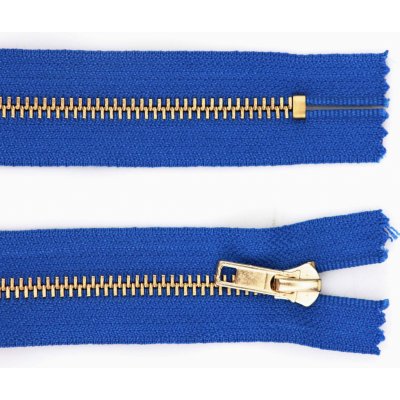 Kovový zip nedělitelný 14 cm, Ø 6 mm sytě modrý – Zboží Mobilmania