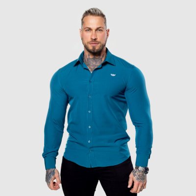 Iron Aesthetics strečová košile slim smaragdová zelená – Sleviste.cz