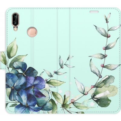 Pouzdro iSaprio Flip s kapsičkami na karty - Blue Flowers Huawei P20 Lite – Zboží Mobilmania
