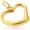 Přívěsky Šperky Eshop Zlatý přívěsek lesklé srdíčko s nepravidelnou linií S2GG01.16