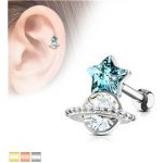 Piercingate činka do ucha hvězda a Saturn PNC00138 Růžové zlato – Sleviste.cz