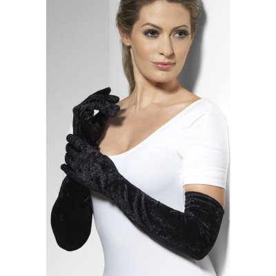 Fever Velveteen Gloves 22546 - Sametové rukavičky Černá – Zbozi.Blesk.cz