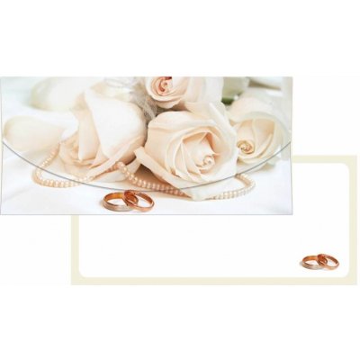 Alvarak Dárková obálka na peníze Bílé růže s prstýnky – Zboží Dáma
