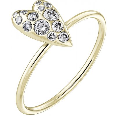 Tiami Prsten ze žlutého zlata s diamanty Cute Heart Sparkling RCHSY2201 – Zboží Mobilmania