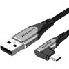 Vention COBHC Reversible 90° USB 2.0 na microUSB Cotton, 0,25m, šedý