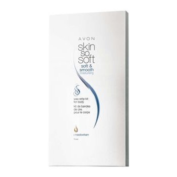 Avon Skin So Soft Soft and Smooth voskové depilační pásky na obličej Moisturizing Wax Strip Kit for Face 10 x 2 pcs