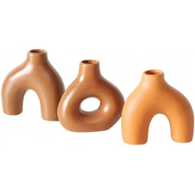 Boltze Home Sada váz Metty, 10 cm, ruční výroba, 3 ks hnědý – Hledejceny.cz