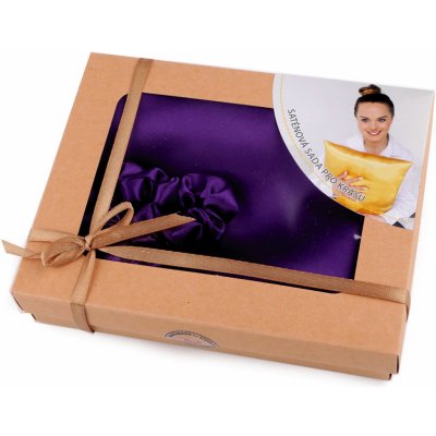 Prima-obchod Sada na spaní, saténový povlak na polštář a gumička, barva 18 fialová purpura – Zboží Dáma