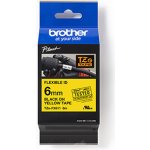 Brother TZE-FX611, černý tisk žlutý podklad 8 m x 6 mm – Hledejceny.cz