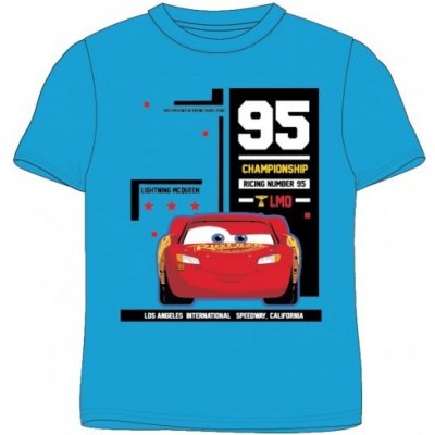 E plus M Chlapecké tričko s krátkým rukávem Auta Cars Blesk McQueen modré / 100% bavlna 122 – Zboží Mobilmania