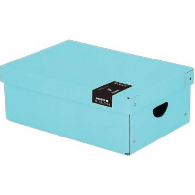 Karton P+P Krabice lamino malá35,5 x 24 x 9 cm Pastelini modrá 702021 – Zboží Mobilmania