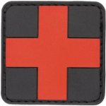 MFH Identifikační štítek - zdravotnický kříž 5x5 cm - suchý zip Červeno-černá – Sleviste.cz