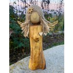 ByMonika Dřevěný anděl ruční výroba výška 30 cm Varianta: Andělka – Zboží Dáma