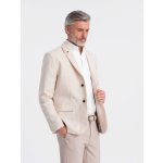 Ombre Men's REGULAR cut jacket with linen light beige krémová – Zboží Dáma