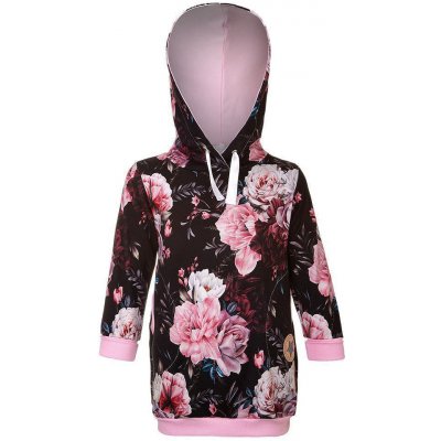 Little Angel DITA Šaty mikinové černá květy – Zboží Dáma