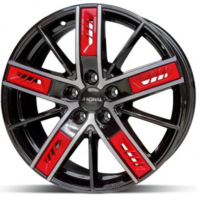 Ronal R67 8x19 5x108 ET55 black red polished