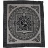Přehoz Sanu Babu přehoz na postel hnědo-béžový černý tisk tibetská mandala 205 x 220 cm
