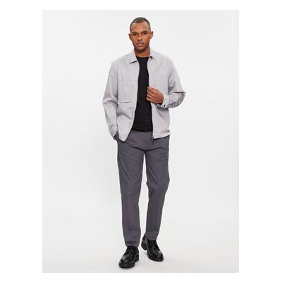 Calvin Klein Společenské kalhoty Modern Twill Tapered Pleat K10K111490 Šedá – Zboží Mobilmania