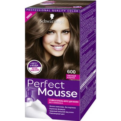 Schwarzkopf Perfect Mousse Permanent Color barva na vlasy 600 světle hnědý