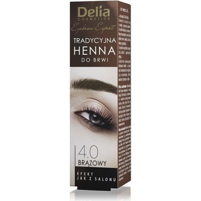 Delia Cosmetics Henna barva na obočí odstín 4.0 Brown 2 g + 2 ml – Zboží Mobilmania