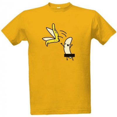 Tričko s potiskem Banana strip pánské Zlatá – Zboží Mobilmania