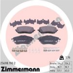 ZIMMERMANN sada brzdových destiček, kotoučová brzda 25698.190.2 – Hledejceny.cz