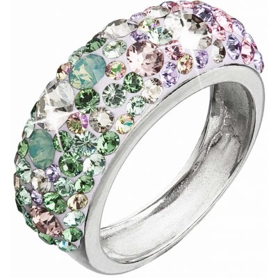 Jewelry by Bohemia Stříbrný prsten s krystaly Swarovski mix barev Sakura 35031.3 – Zboží Mobilmania
