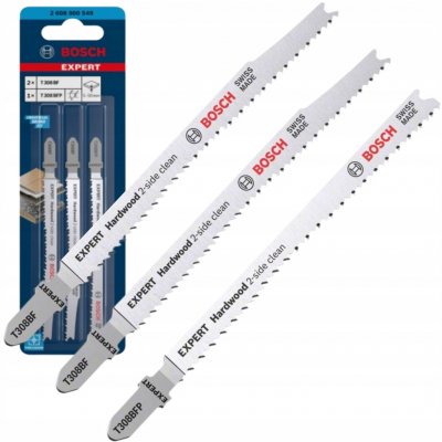 Bosch 2dílná sada pilových plátků do přímočarých pil Expert Hardwood 2-side clean T308BF/BFP 2608900549 – Hledejceny.cz