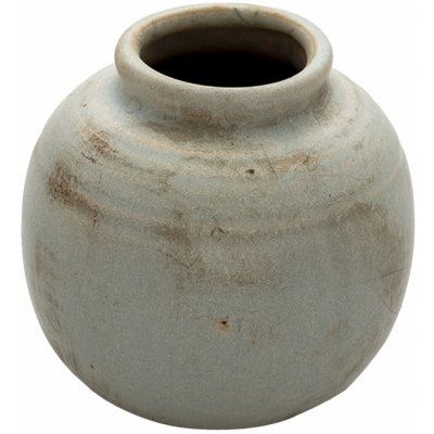 Keramická šedá antik váza s patinou Orabel - Ø 8*8 cm - Clayre & Eef – Hledejceny.cz