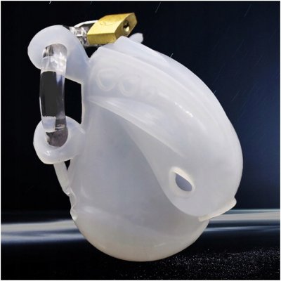 bdsm bondage shop Kompaktní silikonový pas cudnosti pro muže Barva Bílá – Zboží Dáma