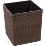 Lamela Designový květináč JUKA RATTAN 25 x 25 cm hnědý – Hledejceny.cz