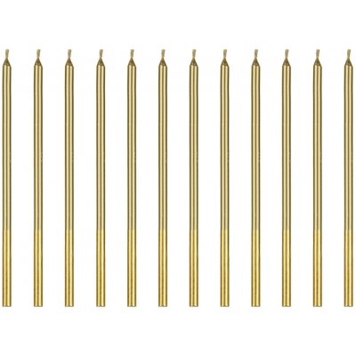 PartyDeco Dortové svíčky zlaté dlouhé se zlatým koncem – Hledejceny.cz