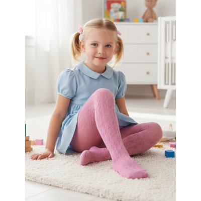 Dívčí punčochy růžové se vzorem – Sleviste.cz