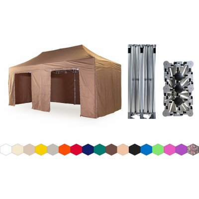 TENTino BIG HEXAGON 3x6 m 10B SVĚTLE HNĚDÁ /6 noh – Hledejceny.cz