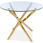 Signal Jídelní stůl Agis 90 cm čirý zlatý – Sleviste.cz